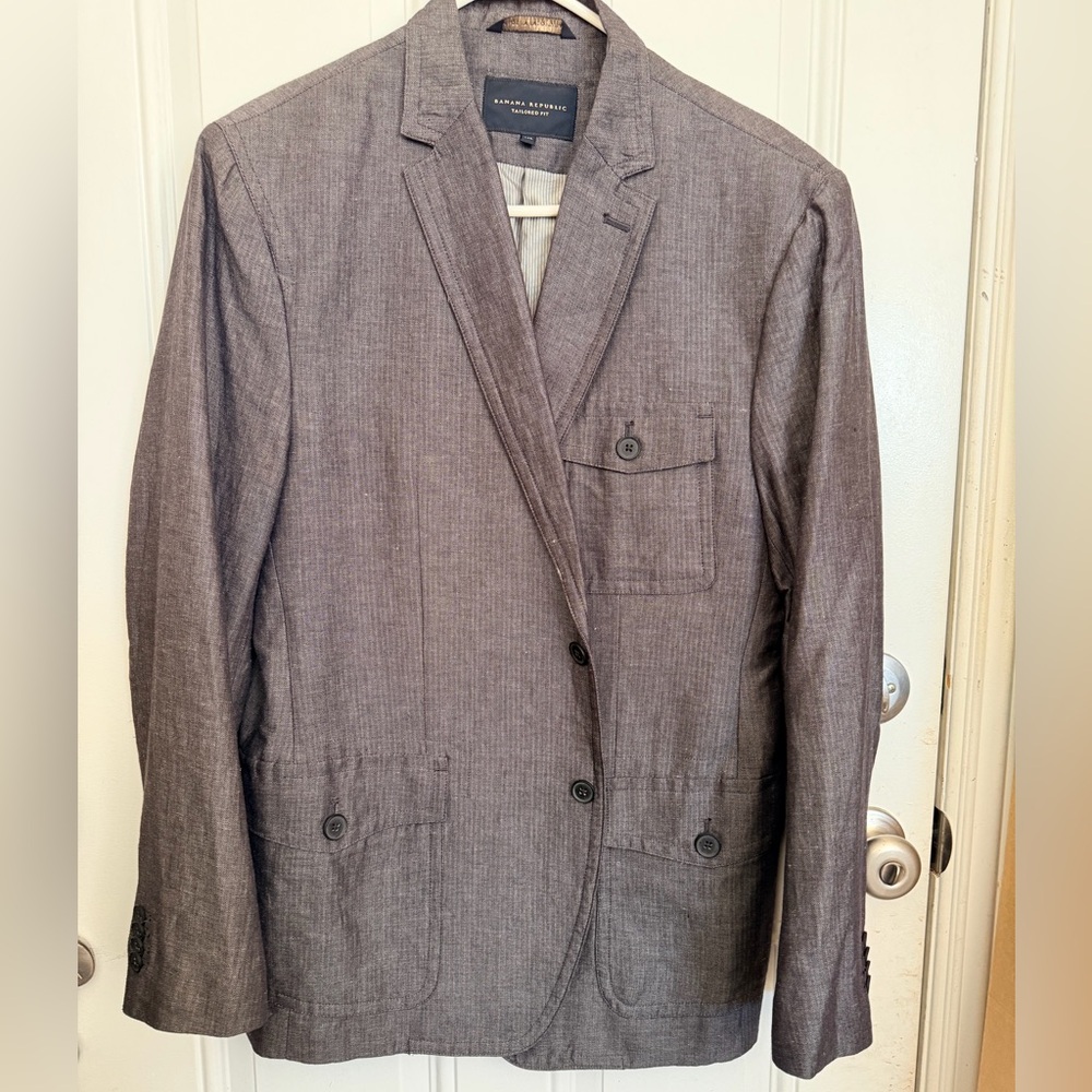 Banana Republic Herringbone Blazer in Grey